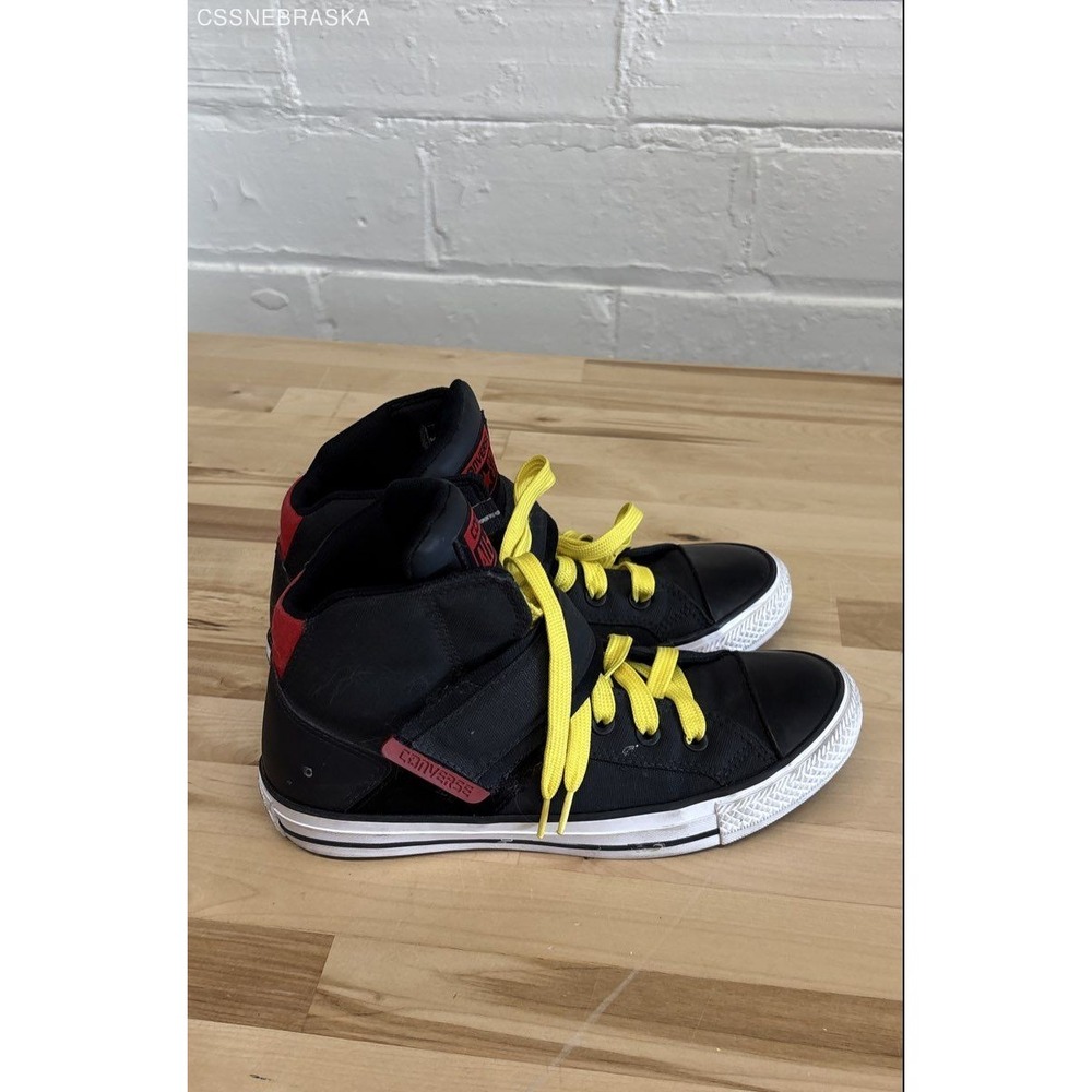 Converse Black Chuck Taylor All Star Mid Black & Red Strap 158428C -Mens 6 Wom 8 - Picture 3 of 7